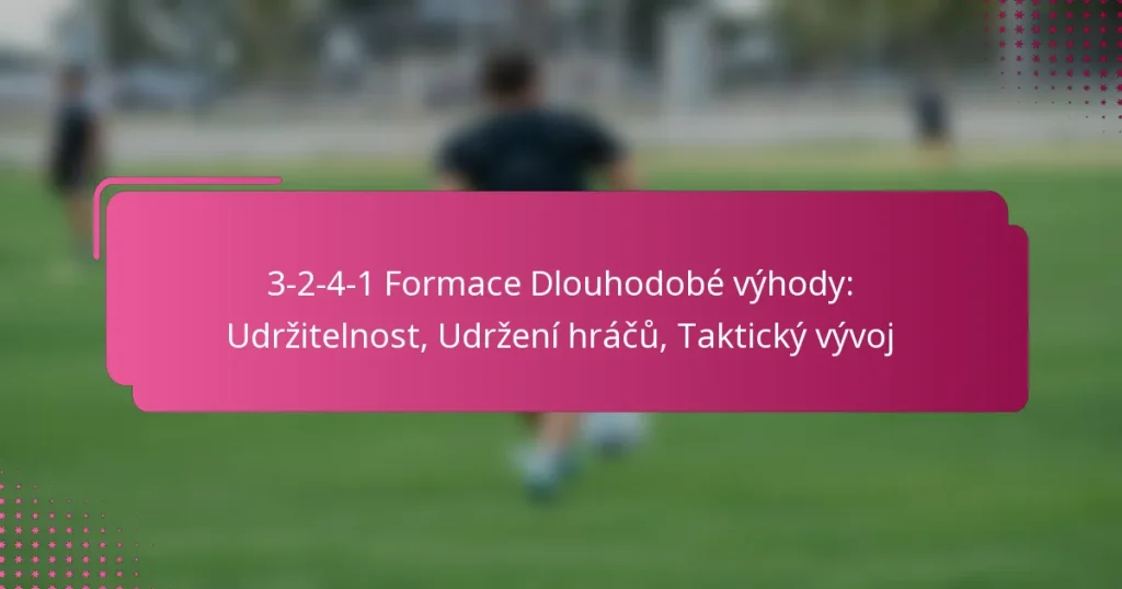 3-2-4-1 Formace Dlouhodobé výhody: Udržitelnost, Udržení hráčů, Taktický vývoj