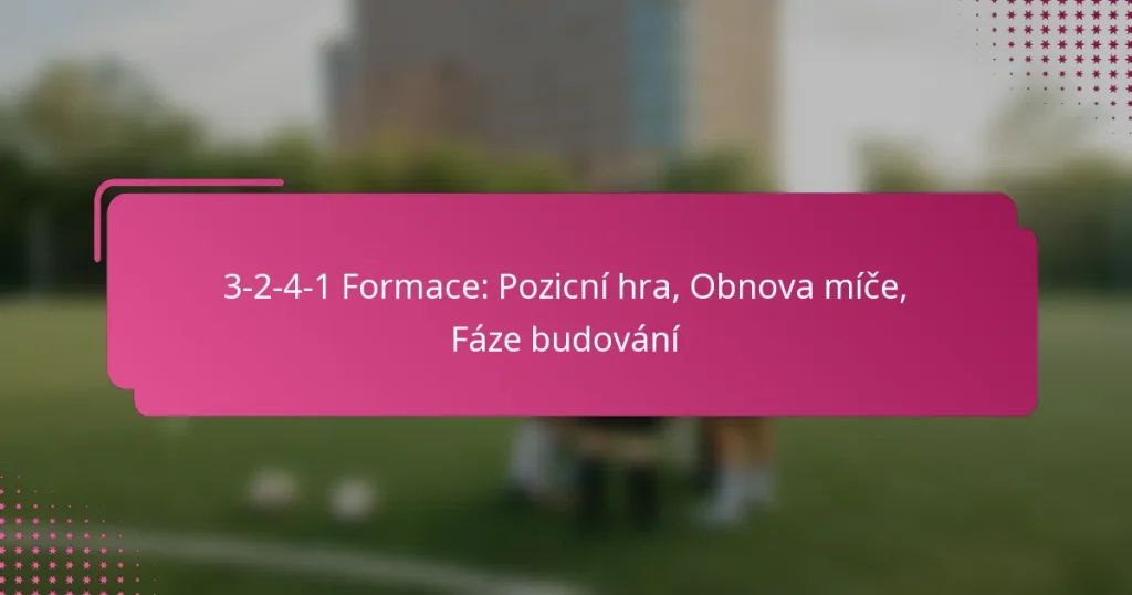 3-2-4-1 Formace: Pozicní hra, Obnova míče, Fáze budování