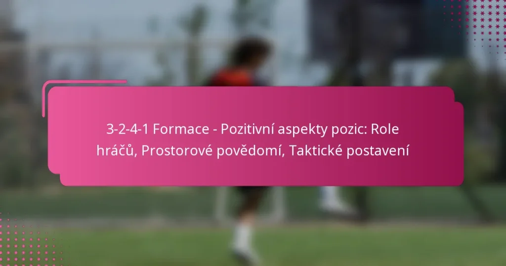 3-2-4-1 Formace – Pozitivní aspekty pozic: Role hráčů, Prostorové povědomí, Taktické postavení