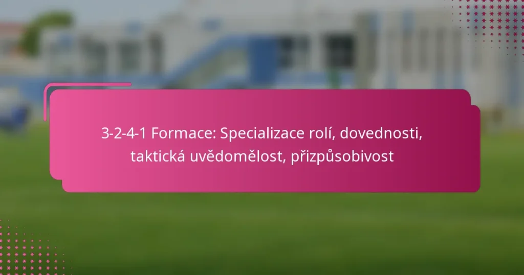 3-2-4-1 Formace: Specializace rolí, dovednosti, taktická uvědomělost, přizpůsobivost
