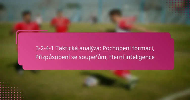 3-2-4-1 Taktická analýza: Pochopení formací, Přizpůsobení se soupeřům, Herní inteligence