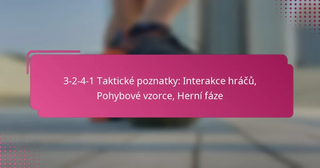 3-2-4-1 Taktické poznatky: Interakce hráčů, Pohybové vzorce, Herní fáze
