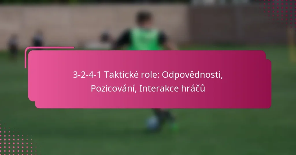 3-2-4-1 Taktické role: Odpovědnosti, Pozicování, Interakce hráčů