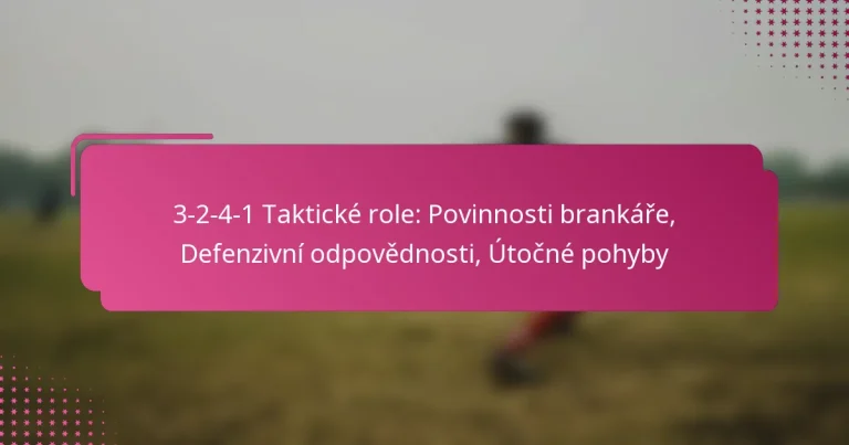 3-2-4-1 Taktické role: Povinnosti brankáře, Defenzivní odpovědnosti, Útočné pohyby