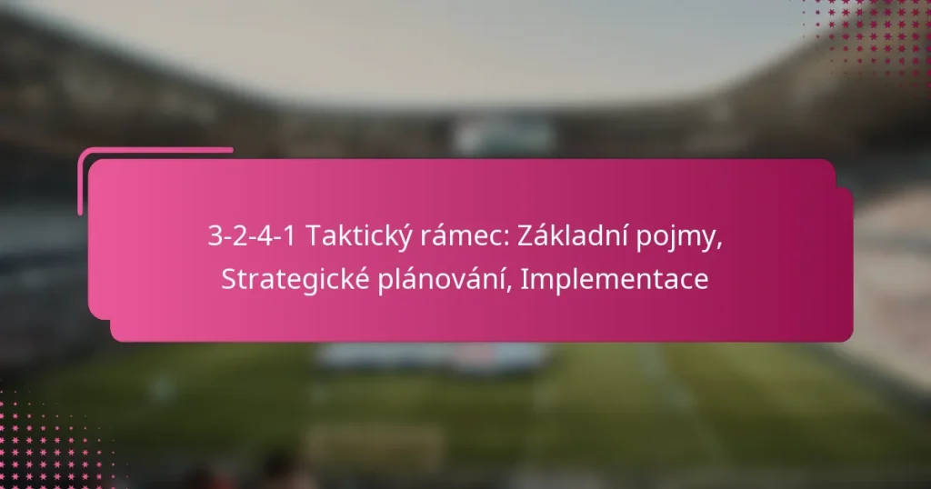3-2-4-1 Taktický rámec: Základní pojmy, Strategické plánování, Implementace