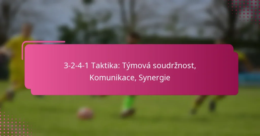 3-2-4-1 Taktika: Týmová soudržnost, Komunikace, Synergie
