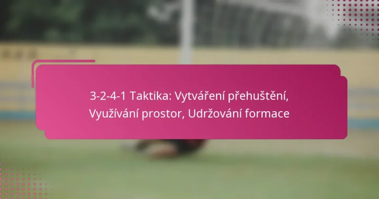 3-2-4-1 Taktika: Vytváření přehuštění, Využívání prostor, Udržování formace