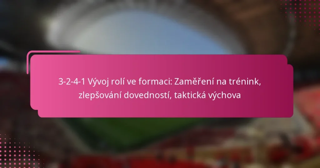 3-2-4-1 Vývoj rolí ve formaci: Zaměření na trénink, zlepšování dovedností, taktická výchova