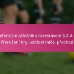 Defenzivní záložník v rozestavení 3-2-4-1: Přerušení hry, udržení míče, přechod