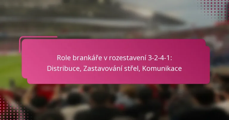 Role brankáře v rozestavení 3-2-4-1: Distribuce, Zastavování střel, Komunikace