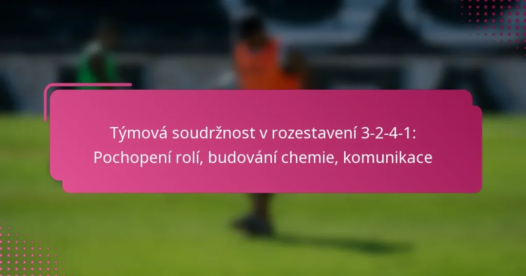 Týmová soudržnost v rozestavení 3-2-4-1: Pochopení rolí, budování chemie, komunikace