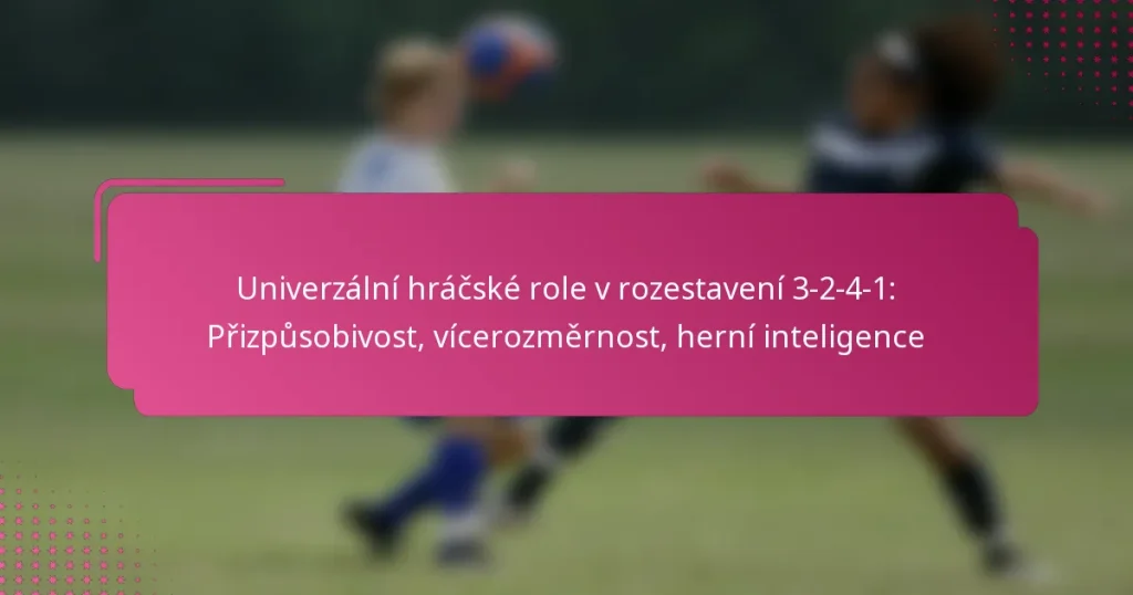 Univerzální hráčské role v rozestavení 3-2-4-1: Přizpůsobivost, vícerozměrnost, herní inteligence