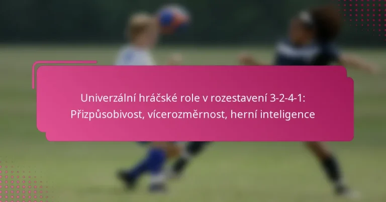 Univerzální hráčské role v rozestavení 3-2-4-1: Přizpůsobivost, vícerozměrnost, herní inteligence