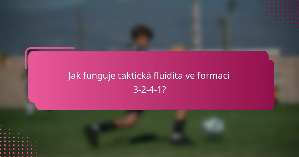 Jak funguje taktická fluidita ve formaci 3-2-4-1?