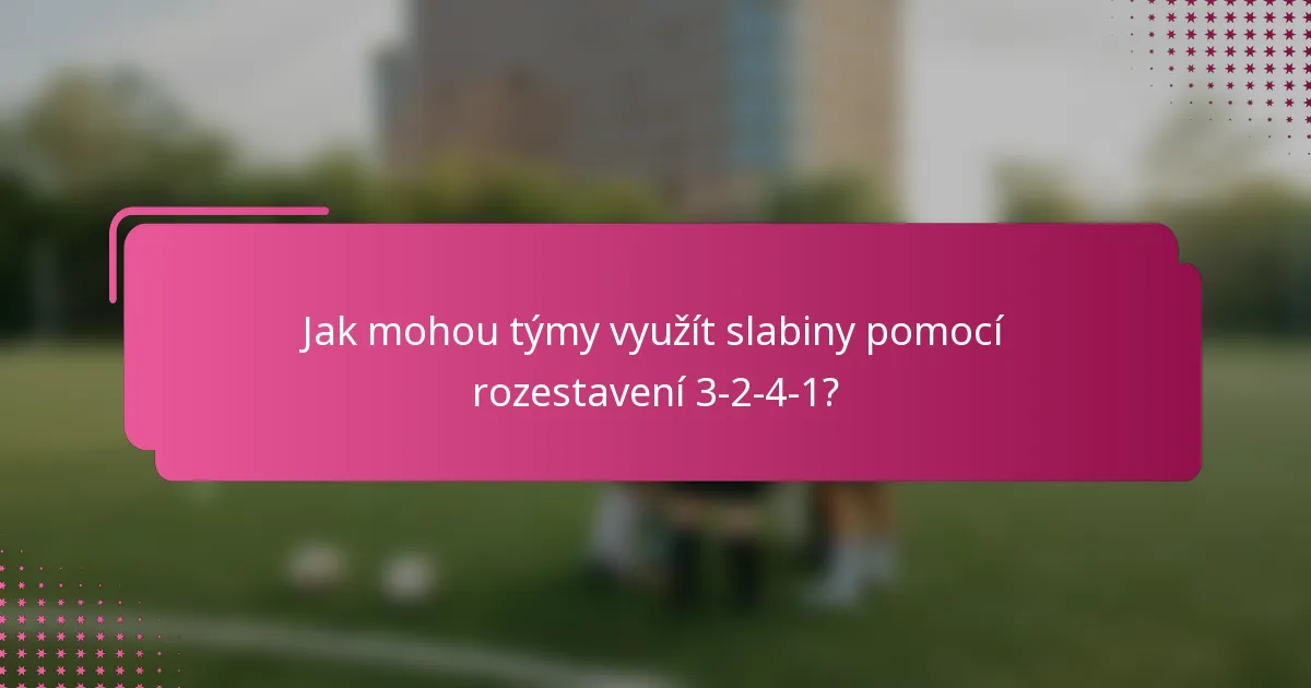 Jak mohou týmy využít slabiny pomocí rozestavení 3-2-4-1?